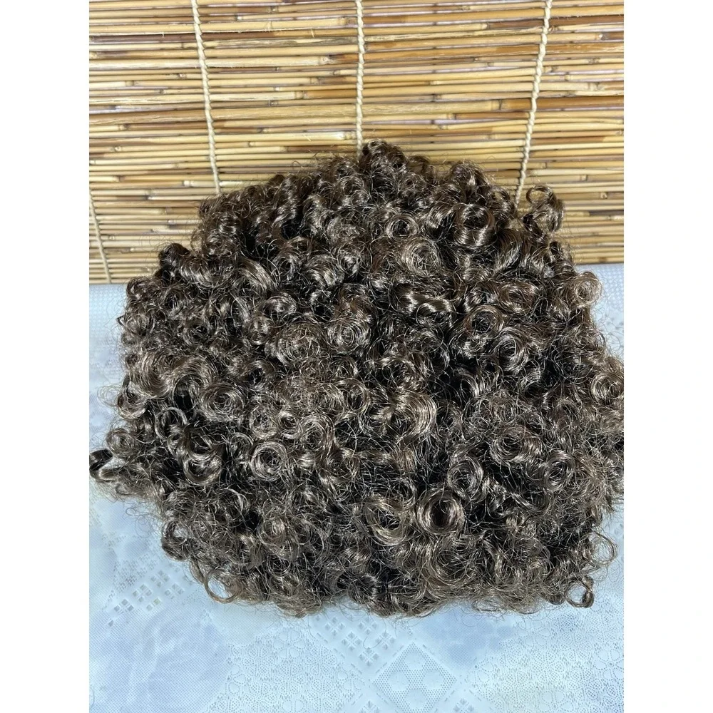 Short Afro Kinky Curly Wig for Men Women, Synthetic Funny Cosplay Wigs, Brown‎